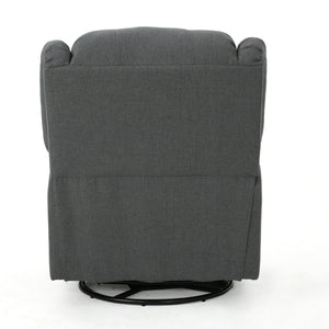 English Elm Christopher Knight Home® - Charcoal Glider Recliner Swivel Chair - Compact Manual Reclining Fabric Seat, Plush Ergonomic Comfort 61368.00CCL