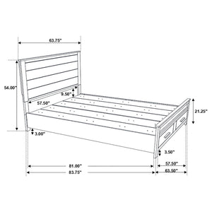 English Elm Greely Rustic Golden Brown 4-Piece Bedroom Set with Tall Headboard, Footboard Storage, Ample Drawers B062S01003