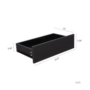 English Elm Living Room Sideboard Storage Cabinet Black with 6 Drawers, RGB Light Strip, Sturdy MDF Design W1321P288794