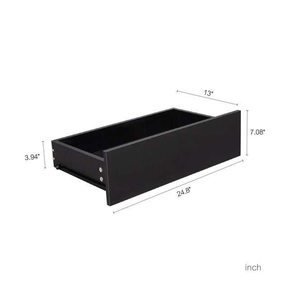 English Elm Living Room Sideboard Storage Cabinet Black with 6 Drawers, RGB Light Strip, Sturdy MDF Design W1321P288794