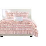 Intelligent Design Waterfall Casual Ruffle Comforter Set ID10-1381 Blush