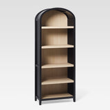 Chantelle Modern Arched Bookcase with Open Shelves Black WECHA41OS1BL0 Walker Edison