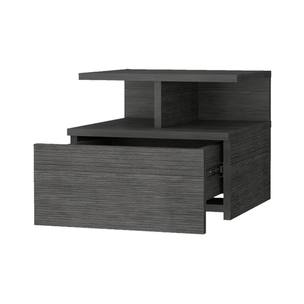 English Elm Augusta Floating Nightstand Wall-Mounted with 2-Tier Shelf & Spacious Drawer for Small Bedrooms B128P176117
