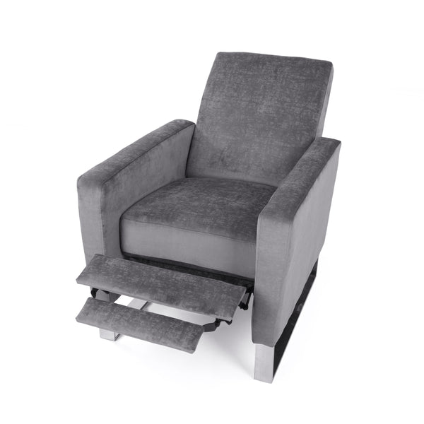 English Elm Christopher Knight Home® - Arvin Plush Push-Back Recliner with Stainless Steel Legs — Modern Fabric Comfort for Living Rooms Grey 65272.00FGRY