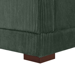 English Elm Large Corduroy Chaise Loveseat with Extended Leg Support for Relaxed Living Rooms Dark Green B2748S00007