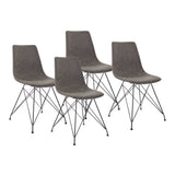 OSP Home Furnishings Trenton Chair  - Set of 4 Charcoal