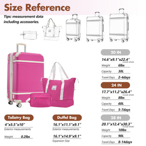 English Elm Hardshell Abs Suitcase Set with Duffel and Toiletry Bag Tsa Lock Spinner Wheels Pink N732P193484H