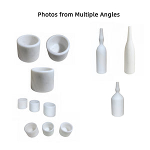 English Elm White Natural Marble Accessory Set - Luxury 7-Piece Collection For Stunning Living Room Décor W1696P262945-GIGA