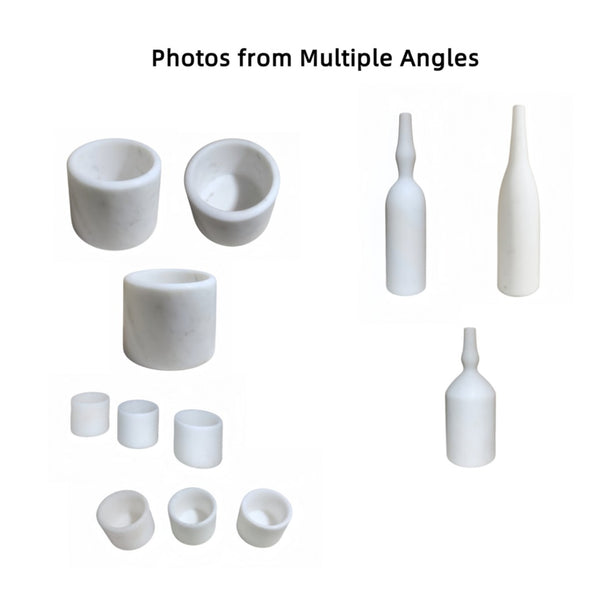 English Elm White Natural Marble Accessory Set - Luxury 7-Piece Collection For Stunning Living Room Décor W1696P262945-GIGA