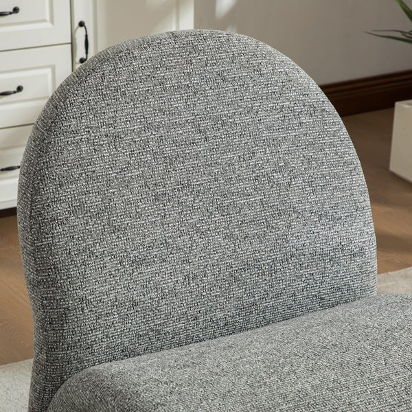 English Elm 24.8 Inch Chenille Armless Accent Chair with Matching Storage Ottoman for Any Room Gray W3098P451469