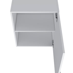 English Elm So- So- Hi Wall Cabinet Melamine One Door White - Compact 2-Shelf Wall-Mounted Kitchen Organizer B128P237140