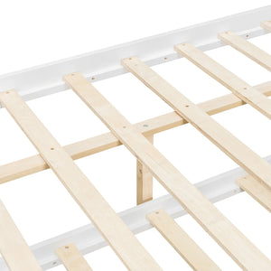 English Elm Full Size House Bed Solid Pinewood Frame with Pull Out Twin Trundle for Kids White LP000305AAK-1