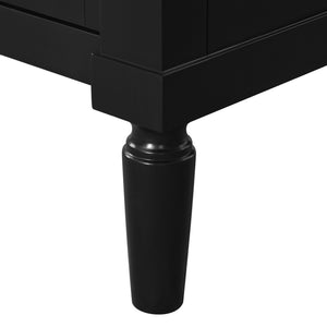 English Elm 24'' Modern Bathroom Vanity with Ceramic Basin, Solid Wood Frame, Soft-Close Doors, Ample Storage Black N710P190503B