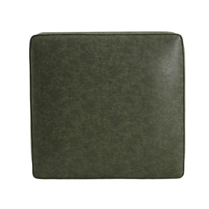English Elm Upholstered Corduroy Square Ottoman Plywood Frame Sectional Footrest for Living Room Green N757P414087G