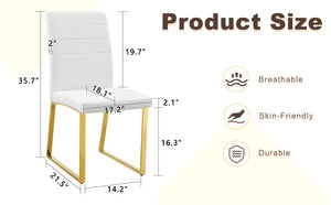 English Elm 6-pack Pu Leather Dining Chairs with Iron Frame and Thick Foam Cushion for Home or Office W2920S00100