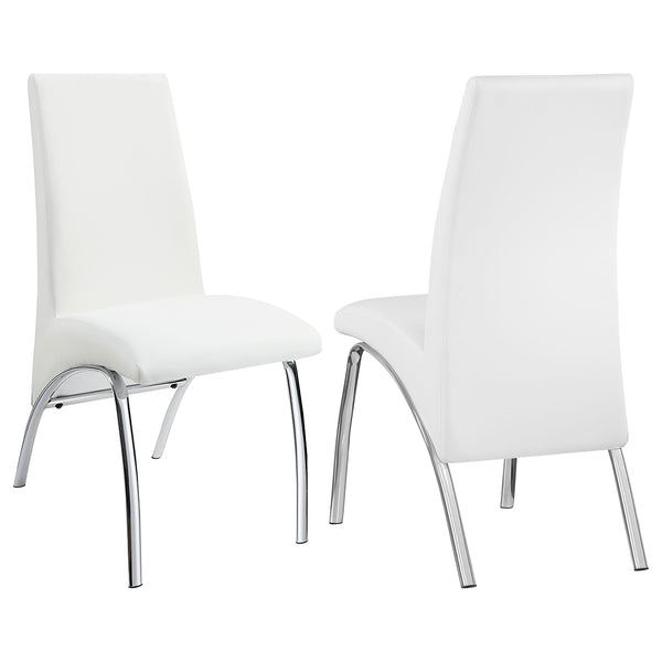 English Elm Darby Pu Leather Dining Side Chairs Set of 2 with Chrome Frame Modern Kitchen B062P440332