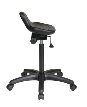 OSP Home Furnishings Saddle Seat Ergonomic Stool with Urethane Cushion Swivel Base for Active Workspaces KH206