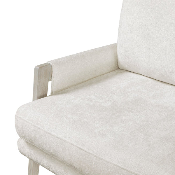 English Elm Modern Accent Chair with Chenille Upholstery, Solid Wood Frame, Plush Seat & Back for Living Room Comfort Cream Color 30.25 L x 29.5 W x 17.5 H B011P281853