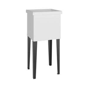 English Elm Bari Freestanding Plastic Utility Sink with Cabinet Storage for Laundry or Garage B070S00413