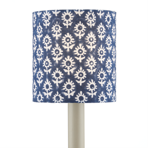 Block Print Navy Drum Chandelier Shade