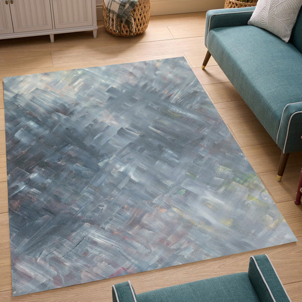 English Elm Artistic Slate Low Pile Large Area Rug for Living and Dining Rooms Machine Made Turkey B186P428938