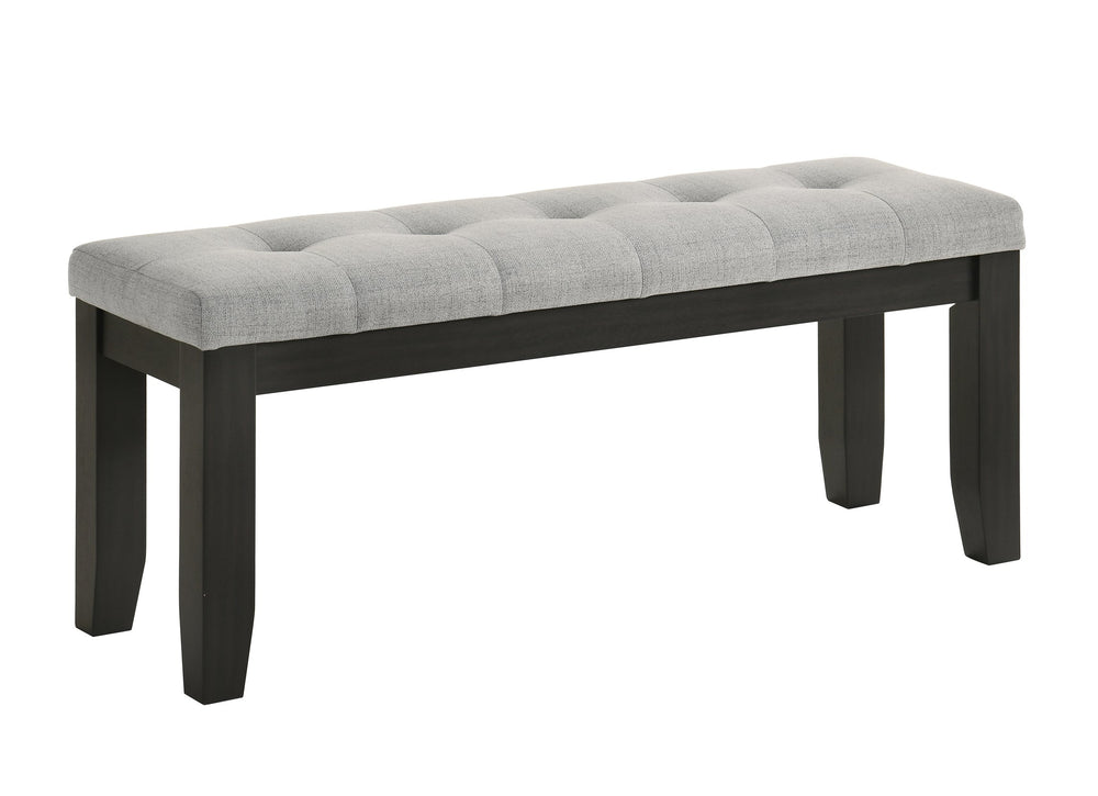 English Elm 1Pc Contemporary Two-Tone Tufted Linen-Look Bench 48" x15.5" x20" Upholstered Seating with Tapered Wood Legs B011P400213