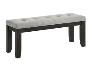 English Elm 1Pc Contemporary Two-Tone Tufted Linen-Look Bench 48" x15.5" x20" Upholstered Seating with Tapered Wood Legs B011P400213