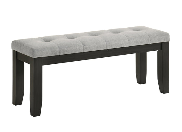 English Elm 1Pc Contemporary Two-Tone Tufted Linen-Look Bench 48" x15.5" x20" Upholstered Seating with Tapered Wood Legs B011P400213