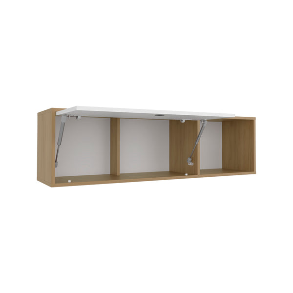 English Elm Tuckerman Wall Cabinet White/Macadamia – Sleek Engineered Wood Wall-Mounted Storage with Soft-Close Doors B092P286112