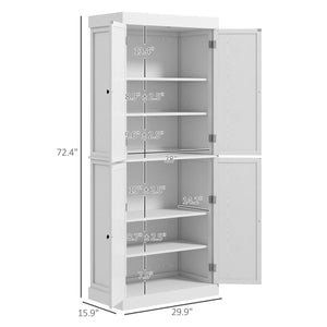 English Elm Nordic Shaker Freestanding Pantry Cabinet Black Wood Grain Finish Six Tier Kitchen T3971P428238