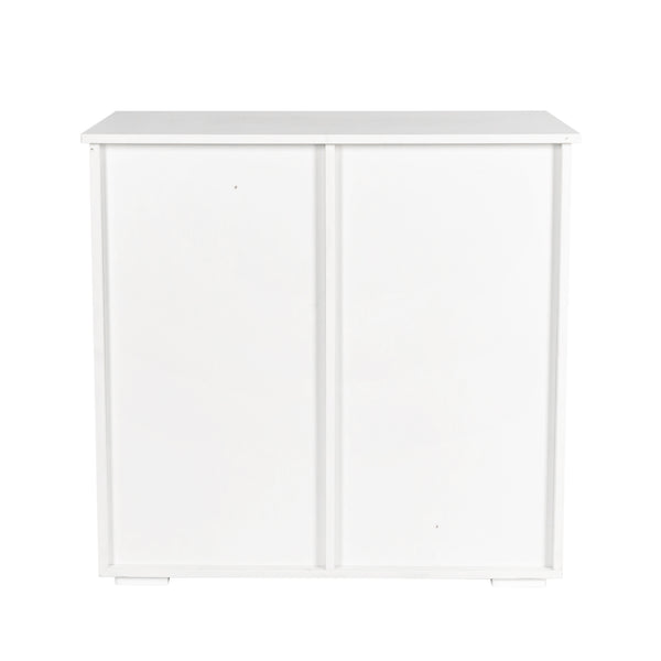 English Elm Laundry Cabinet Dual-Compartment Hamper with 2 Removable Liner Bags, Durable Melamine Finish, Space-Saving Storage W331P206345