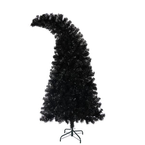 English Elm 6FT Black Artificial Christmas Tree with 250 LED Orange & Purple Lights, 900 Tips, UV-Resistant Indoor Decor PX283441AAA