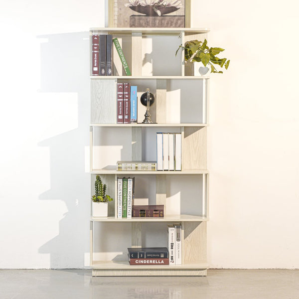 English Elm 31.5" Tall 5-tier Mdf Bookcase Slim Open Shelving Unit for Office Bedroom Living Room White W2899P444154
