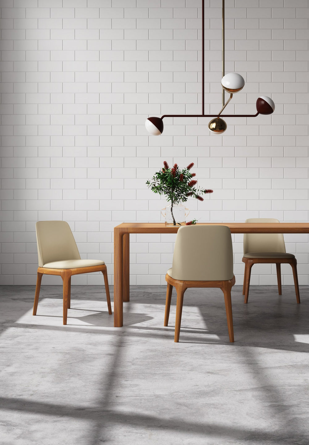 English Elm Courding Wood Vegan Leather Dining Chair in Tan — Solid Ash Frame, Foam-Padded Seat, 18.7" Height, Fully Assembled B365P397770