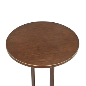 English Elm Tareel Sculptural Antique Bronze Round Accent Table with Open Oval Pedestal, 15.75" Top, Versatile B050P364436