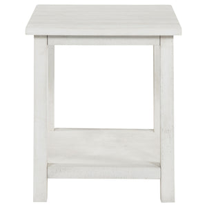 English Elm Castleton Farmhouse Pine End Table with Drawer and Open Shelf for Living Room B062P451670