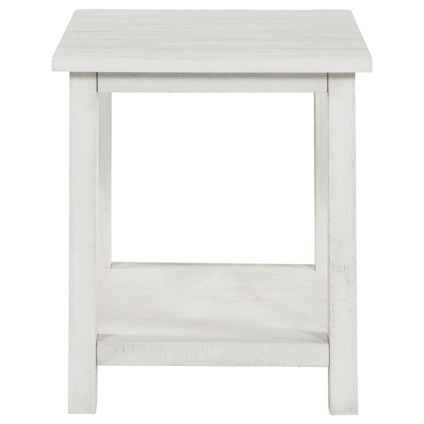 English Elm Castleton Farmhouse Pine End Table with Drawer and Open Shelf for Living Room B062P451670