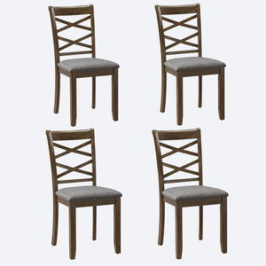 English Elm Dining Chairs Set Of 4, Ergonomic Walnut Wooden Side Chairs With Padded Seats For Comfort & Style W1998P317434