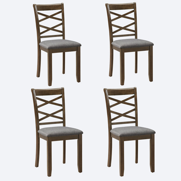 English Elm Dining Chairs Set Of 4, Ergonomic Walnut Wooden Side Chairs With Padded Seats For Comfort & Style W1998P317434