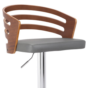 English Elm Adele Swivel Barstool Walnut Back Faux Leather Seat Pneumatic Height Adjustable B2736P464881