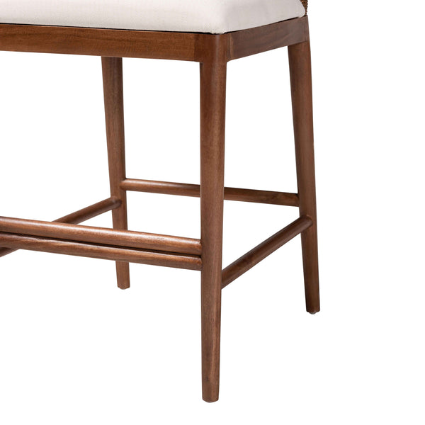 English Elm Modern Seagrass Woven Acacia Wood Counter Stool with Padded Seat for Kitchen Islands B2750P467713