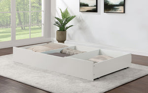 English Elm Transitional Twin Daybed With Trundle - Solid Wood, Classic Molding, White Finish, Space-Saving Design B2741S00477-GIGA