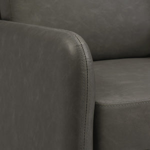 OSP Home Furnishings Lounge Chair with Faux Leather Upholstery and Chrome Legs for Reception or Waiting Areas Loveseat Smoke SL5602-P52