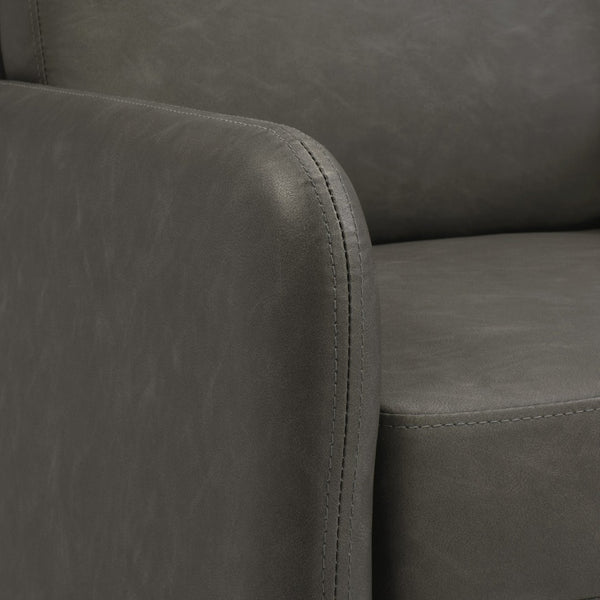 OSP Home Furnishings Lounge Chair with Faux Leather Upholstery and Chrome Legs for Reception or Waiting Areas Loveseat Smoke SL5602-P52