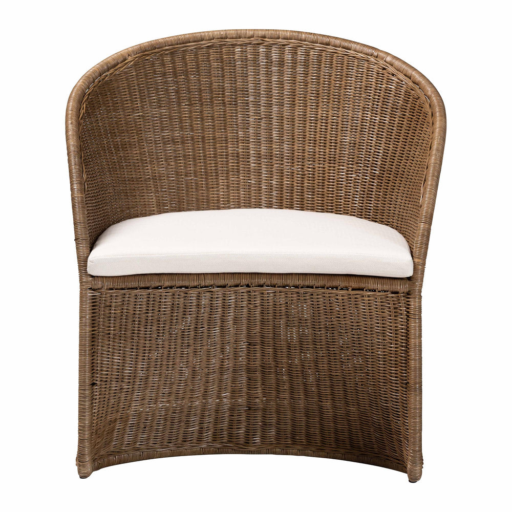 English Elm Bohemian Greywashed Rattan Accent Chair Sculptural Woven Base Boho Living Room Seat B2750P467811