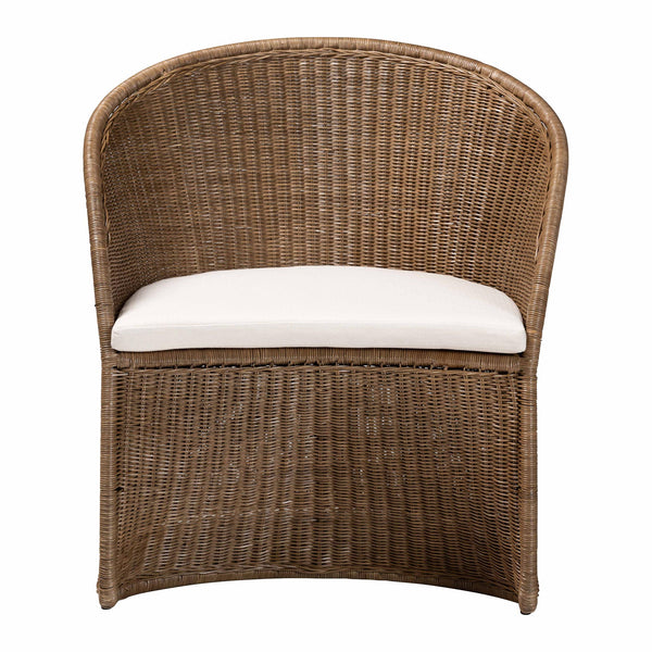 English Elm Bohemian Greywashed Rattan Accent Chair Sculptural Woven Base Boho Living Room Seat B2750P467811