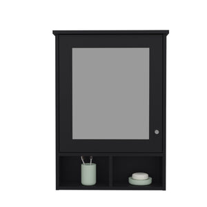 English Elm Medicine Compact Wall Cabinet with Mirror Door, Engineered Wood Storage, Durable, Space-Saving Design Black 34.65 L x 23.23 W x 4.72 H B097P250881