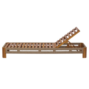 English Elm Acacia Solid Wood Outdoor Chaise Lounge with Rope Panels and Adjustable Reclining Back N767P369236T