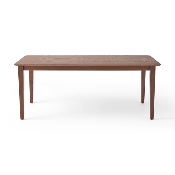 English Elm Christopher Knight Home® - DINING Rustic Farmhouse Slatted Top Table with Solid Rubberwood Construction and Tapered Square Legs Walnut 65643.00