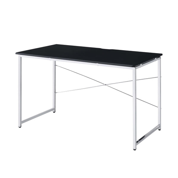 English Elm Rectangular Desk with Sleek Metal Frame and Durable Rectangular Top for Modern Home Office Workspaces Black,Chrome B016P329793